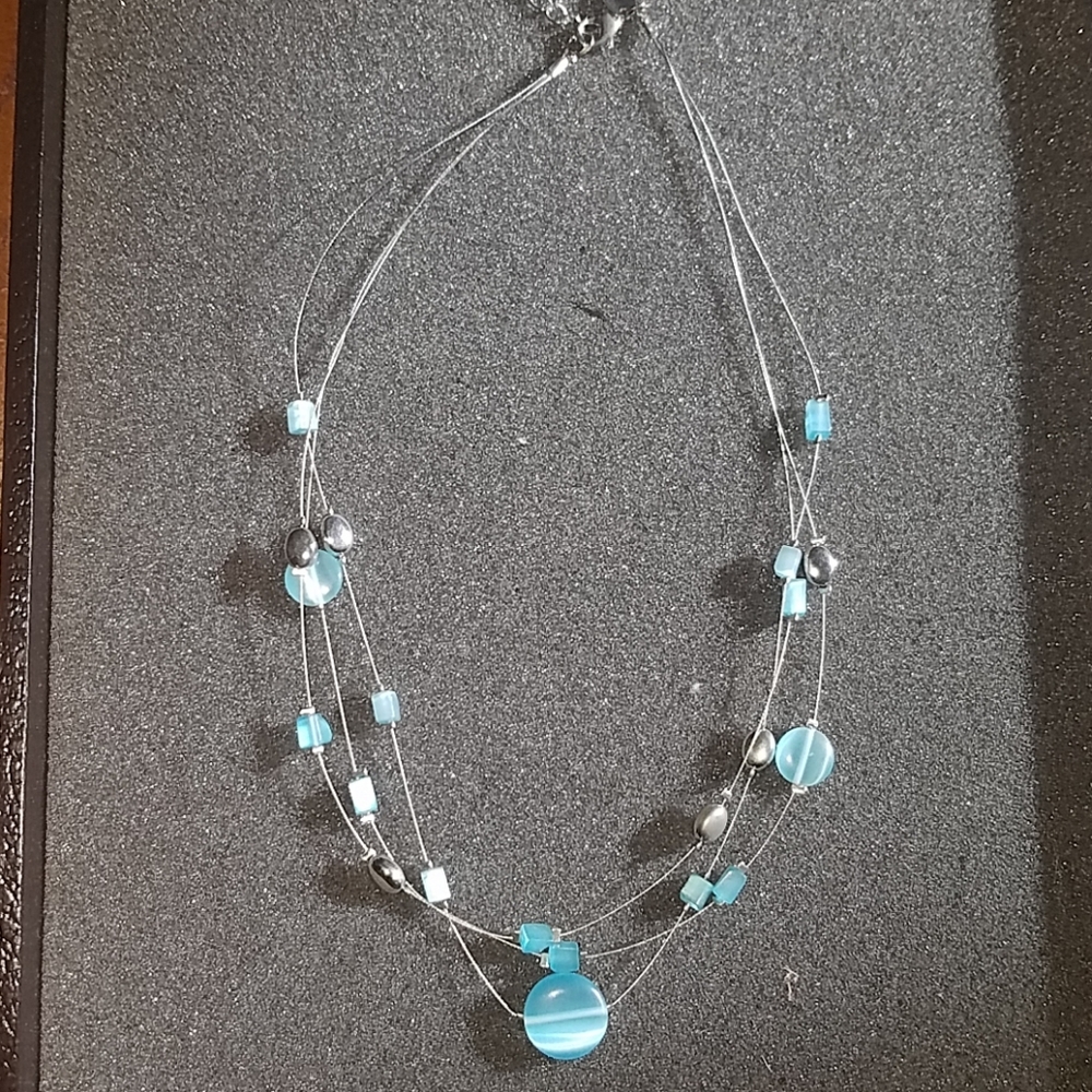 Blue and silver layered necklace,  Lia Sophia